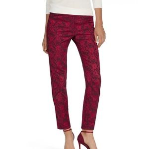 White House Black Market Red Lace Ankle Pants
